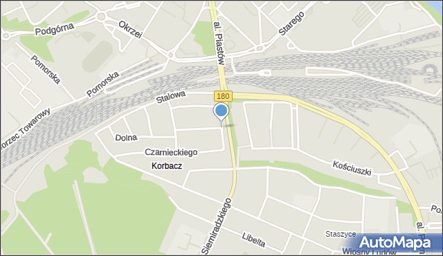 Piła, Sowińskiego Józefa, gen., mapa Piły