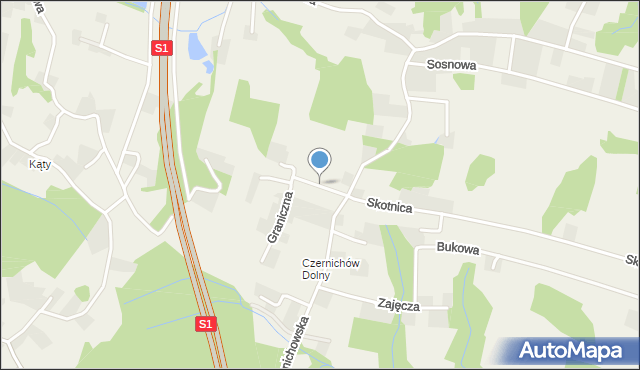 Pisarzowice gmina Wilamowice, Sowia, mapa Pisarzowice gmina Wilamowice