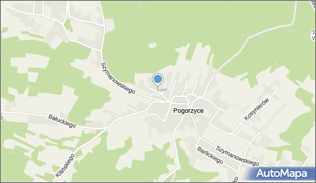 Pogorzyce, Sowińskiego Józefa, gen., mapa Pogorzyce