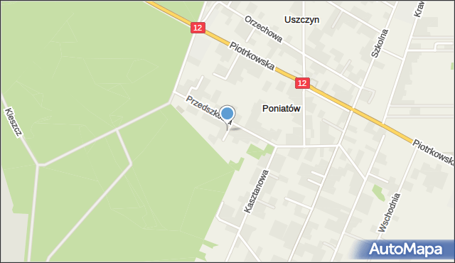 Poniatów gmina Sulejów, Sosnowa, mapa Poniatów gmina Sulejów