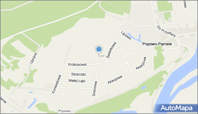 Popowo-Parcele, Sosnowa, mapa Popowo-Parcele