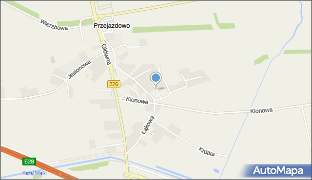 Przejazdowo, Sosnowa, mapa Przejazdowo