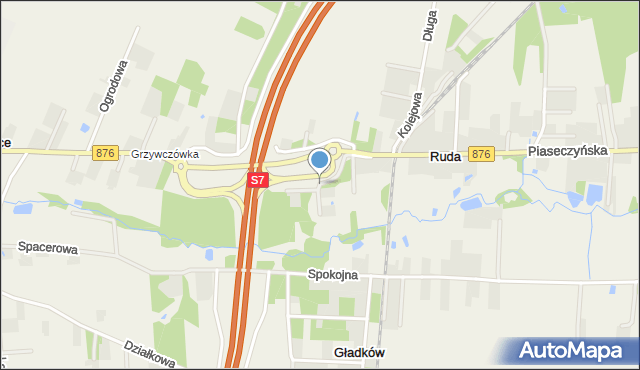 Ruda gmina Tarczyn, Sosnowa, mapa Ruda gmina Tarczyn