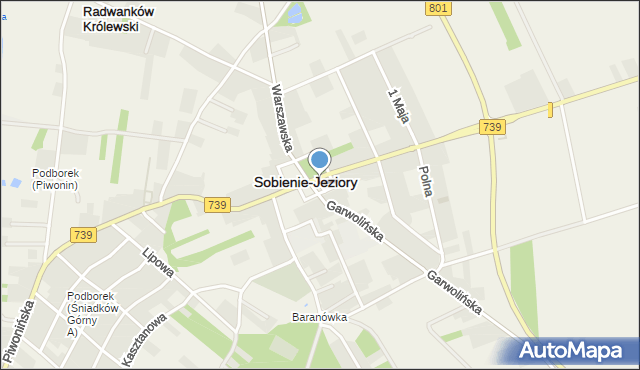 Sobienie-Jeziory, Sobienie-Jeziory, mapa Sobienie-Jeziory