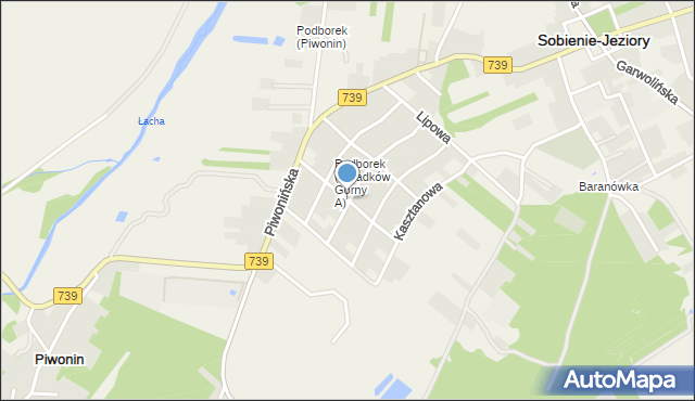 Sobienie-Jeziory, Sosnowa, mapa Sobienie-Jeziory