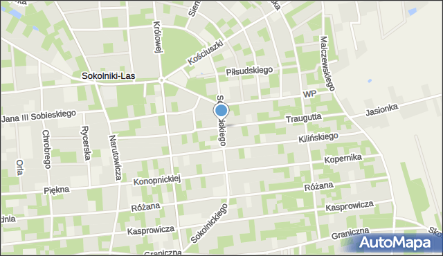 Sokolniki-Las, Sokolnickiego Gabriela, mapa Sokolniki-Las