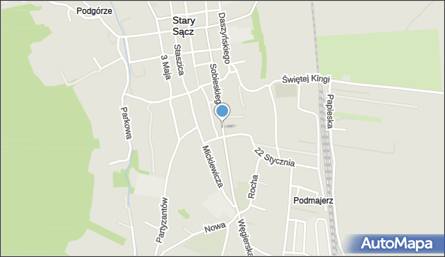 Stary Sącz, Sobieskiego, mapa Stary Sącz