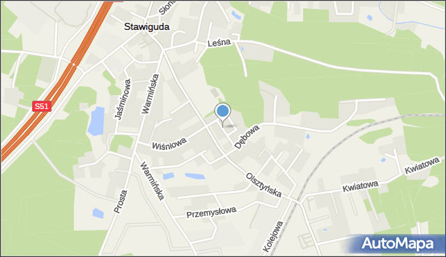 Stawiguda, Sosnowa, mapa Stawiguda