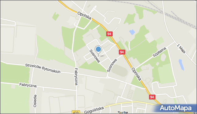 Strzelce Opolskie, Sosnowa, mapa Strzelce Opolskie