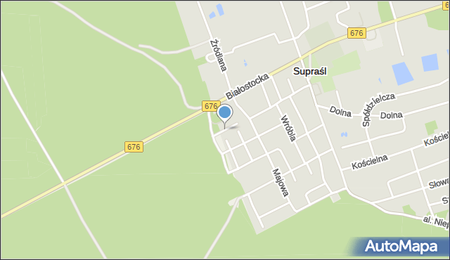 Supraśl, Sosnowa, mapa Supraśl