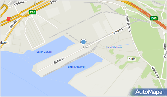 Świnoujście, Sołtana Jana, mapa Świnoujście