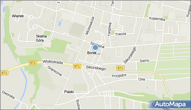 Tarnobrzeg, Sosnowa, mapa Tarnobrzegu