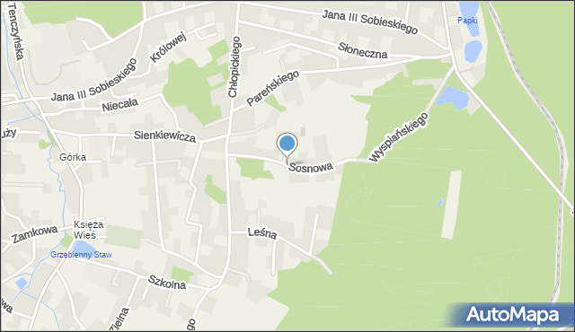 Tenczynek, Sosnowa, mapa Tenczynek