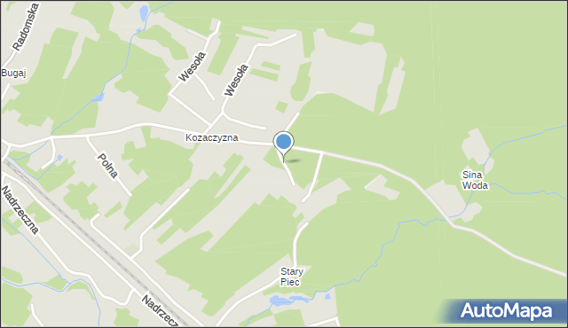 Wąchock, Sosnowa, mapa Wąchock