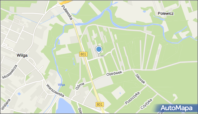 Wilga, Sosnowa, mapa Wilga