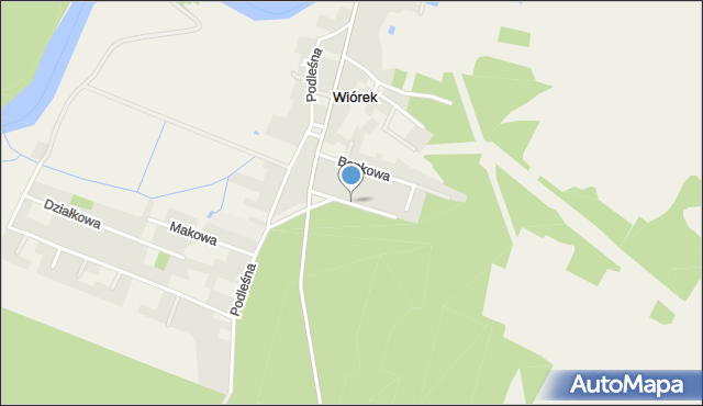 Wiórek, Sosnowa, mapa Wiórek