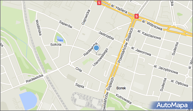 Wrocław, Sokola, mapa Wrocławia