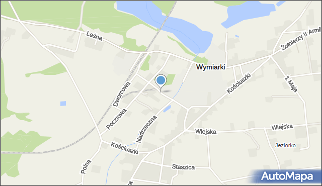 Wymiarki powiat żagański, Sobieskiego, mapa Wymiarki powiat żagański