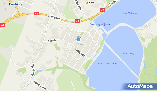 Zaborze gmina Oświęcim, Sosnowa, mapa Zaborze gmina Oświęcim