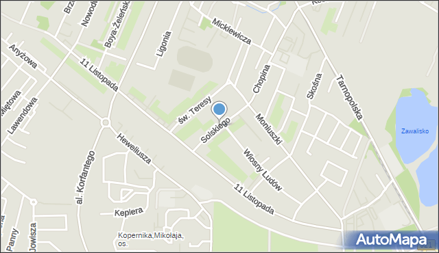 Zabrze, Solskiego Ludwika, mapa Zabrza