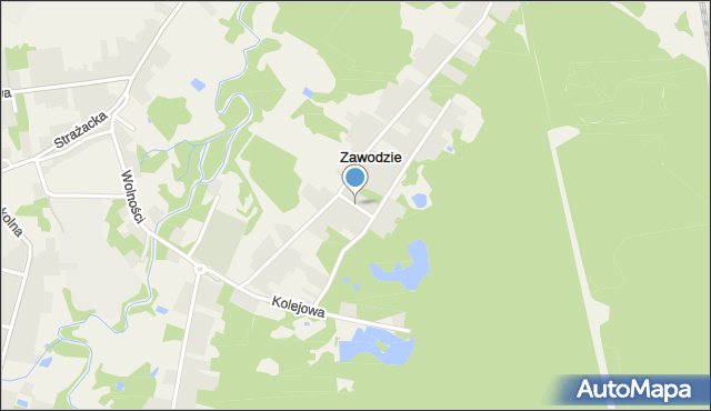 Zawodzie gmina Poczesna, Sosnowa, mapa Zawodzie gmina Poczesna
