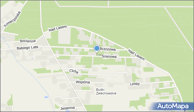 Żelechów gmina Żabia Wola, Sosnowa, mapa Żelechów gmina Żabia Wola