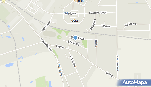 Żnin, Sosnowa, mapa Żnin