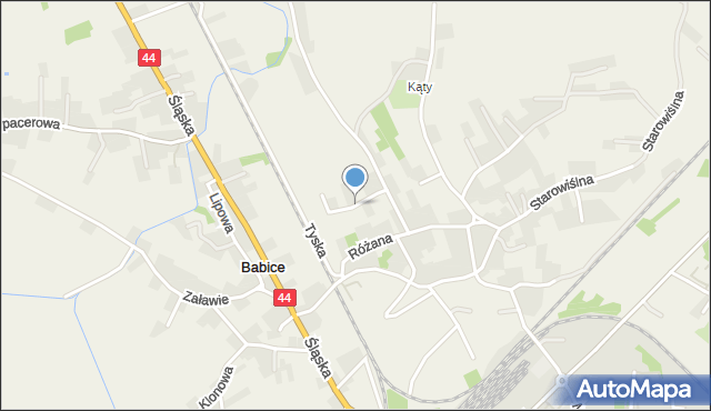 Babice gmina Oświęcim, Spółdzielcza, mapa Babice gmina Oświęcim