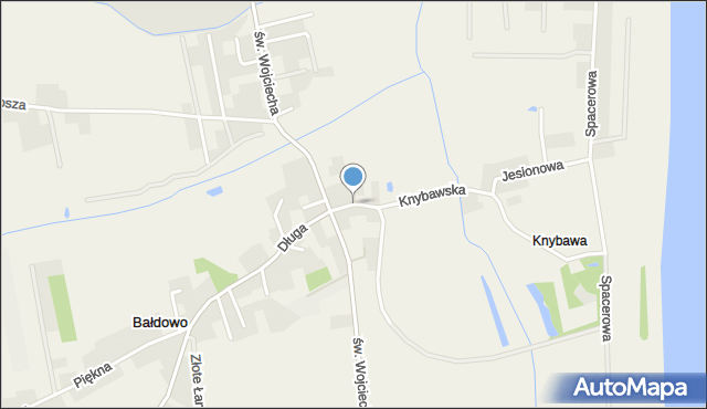 Bałdowo gmina Tczew, Spokojna, mapa Bałdowo gmina Tczew