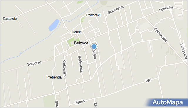 Bełżyce, Spokojna, mapa Bełżyce