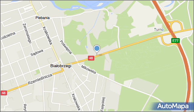 Białobrzegi, Spacerowa, mapa Białobrzegi