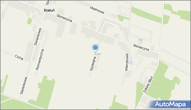 Białuń gmina Goleniów, Spokojna, mapa Białuń gmina Goleniów