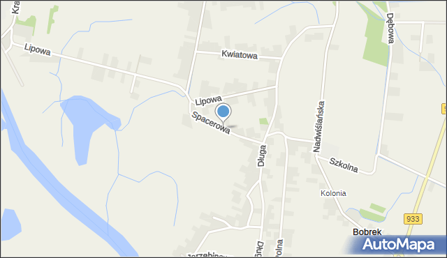 Bobrek gmina Chełmek, Spacerowa, mapa Bobrek gmina Chełmek