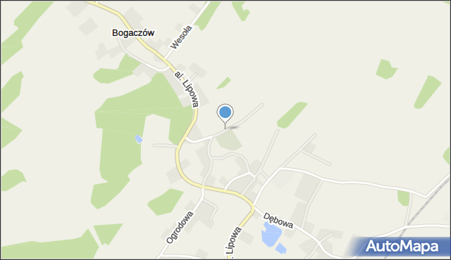 Bogaczów gmina Nowogród Bobrzański, Spoczynkowa, mapa Bogaczów gmina Nowogród Bobrzański