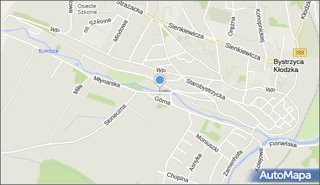 Bystrzyca Kłodzka, Spadzista, mapa Bystrzyca Kłodzka