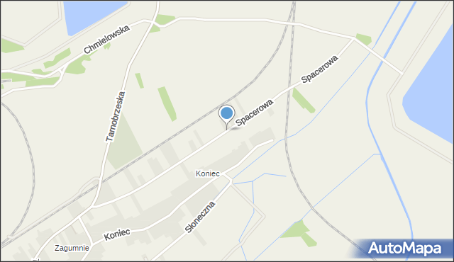 Chmielów gmina Nowa Dęba, Spacerowa, mapa Chmielów gmina Nowa Dęba