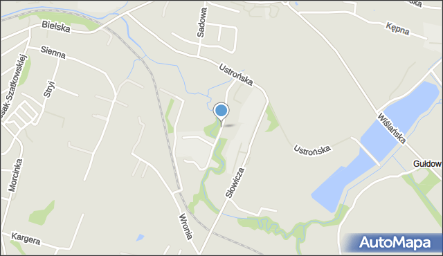 Cieszyn, Spółdzielcza, mapa Cieszyna