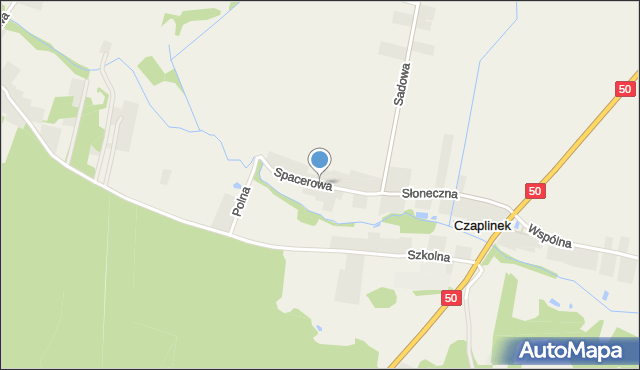 Czaplinek gmina Góra Kalwaria, Spacerowa, mapa Czaplinek gmina Góra Kalwaria