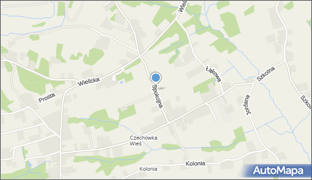 Czechówka gmina Siepraw, Spokojna, mapa Czechówka gmina Siepraw