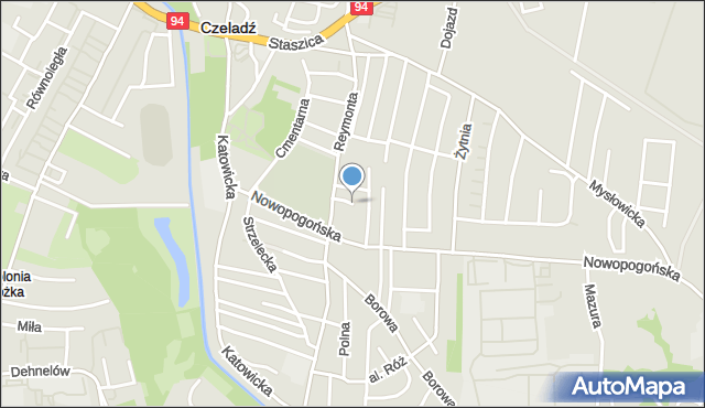 Czeladź, Spokojna, mapa Czeladź