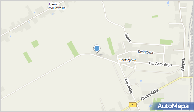 Czerniewice gmina Choceń, Spokojna, mapa Czerniewice gmina Choceń