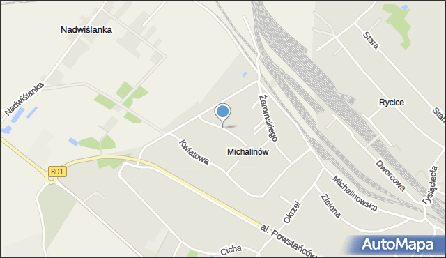 Dęblin, Spokojna, mapa Dęblin