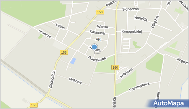 Drezdenko, Spokojna, mapa Drezdenko