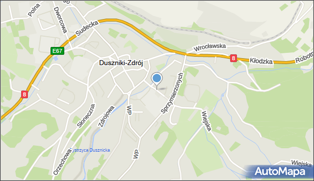 Duszniki-Zdrój, Sportowa, mapa Duszniki-Zdrój