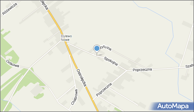 Dylewo gmina Kadzidło, Spokojna, mapa Dylewo gmina Kadzidło