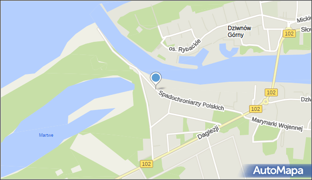 Dziwnów, Spadochroniarzy Polskich, mapa Dziwnów