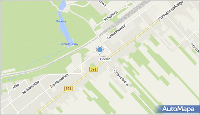 Garbatka-Letnisko, Spółdzielcza, mapa Garbatka-Letnisko