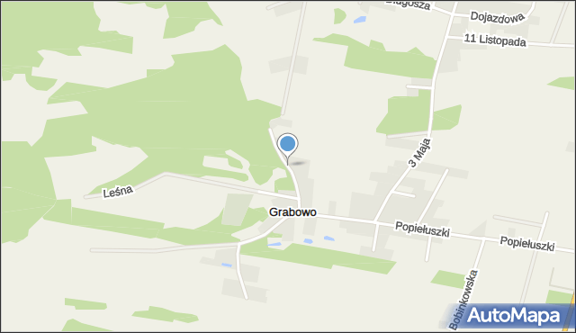 Grabowo gmina Olszewo-Borki, Spokojna, mapa Grabowo gmina Olszewo-Borki