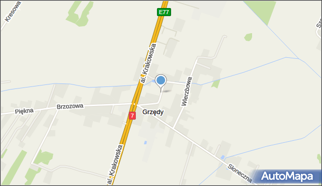 Grzędy gmina Tarczyn, Spokojna, mapa Grzędy gmina Tarczyn