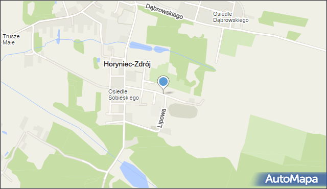 Horyniec-Zdrój, Sportowa, mapa Horyniec-Zdrój